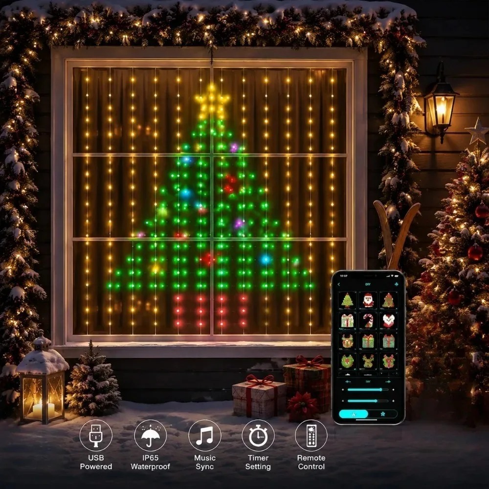 Led Fairy String Lights - LED Pixel Gordijnverlichting Bluetooth APP Besturing