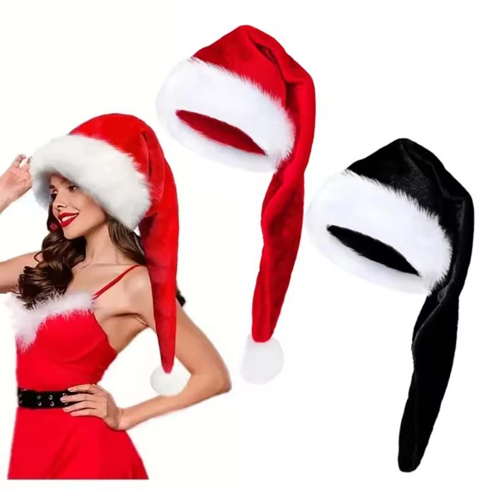 Lange pluche kerstmuts fluweel - Santa Hat Plush recensie en prijs